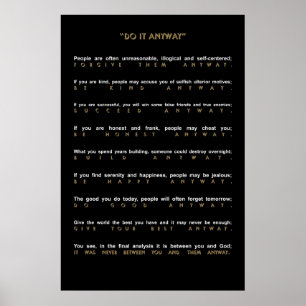Contemporary Do It Anyway Poster
