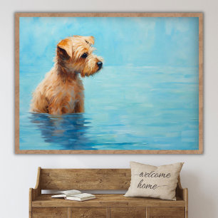 Contemporary Dogs Painting, Abstract Dogs Canvas  Poster