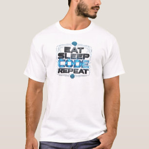 Contemporary EAT SLEEP CODE REPEAT Fashion Print T-Shirt