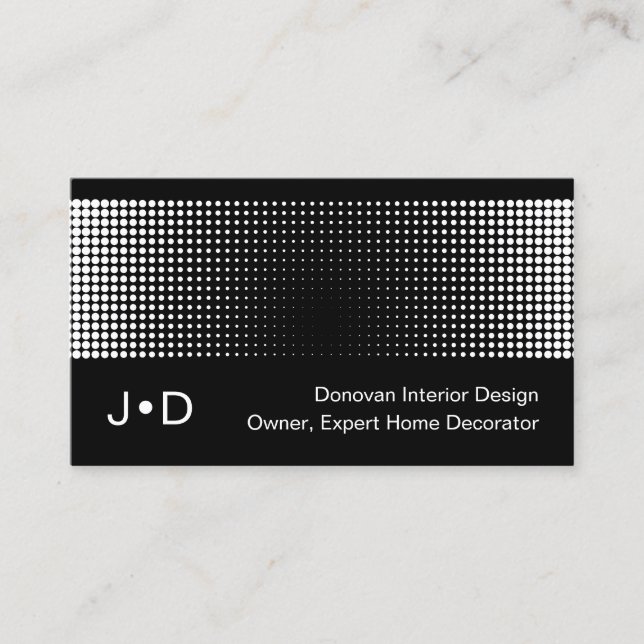 Contemporary Eclectic Black And White Art Pattern Business Card (Front)