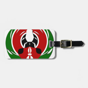 Contemporary Edgy Kenyan Flag Pattern Art Design. Luggage Tag