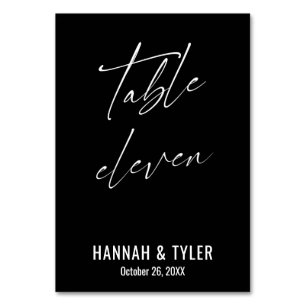 Contemporary Elegant Black Table Eleven Table Number