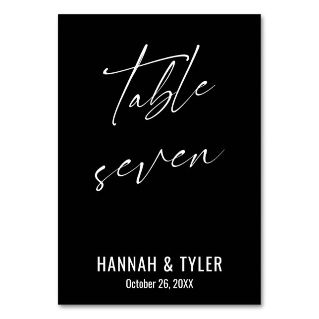 Contemporary Elegant Black Table Seven Number (Front)