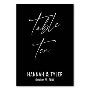 Contemporary Elegant Black Table Ten Number