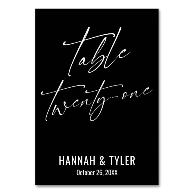 Contemporary Elegant Black Table Twenty-One Number (Front)