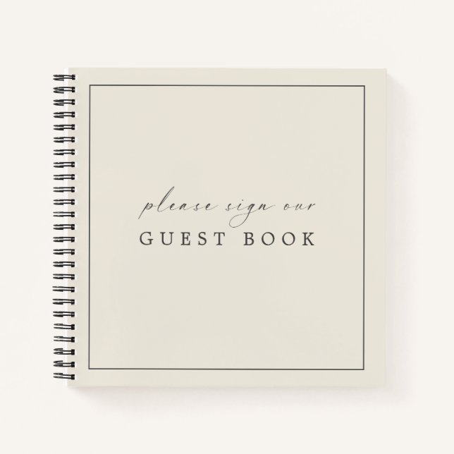 Contemporary Elegant Guest Book for Weddings (Front)