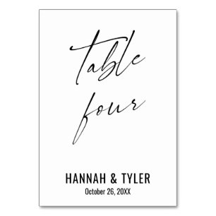 Contemporary Elegant Typography Table Four Number