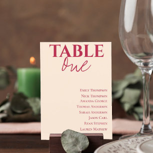 Contemporary Elegant Wedding Table Seating Chart