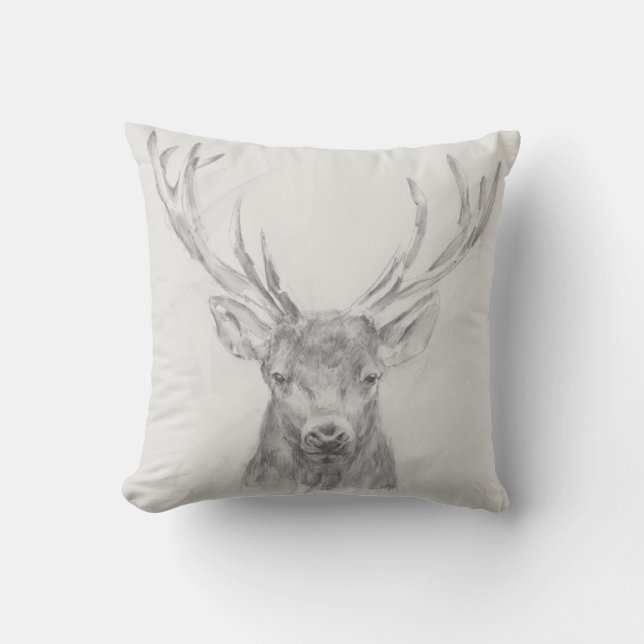 Contemporary Elk Sketch Cushion (Front)
