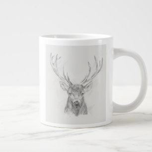 Contemporary Elk Sketch Large Coffee Mug