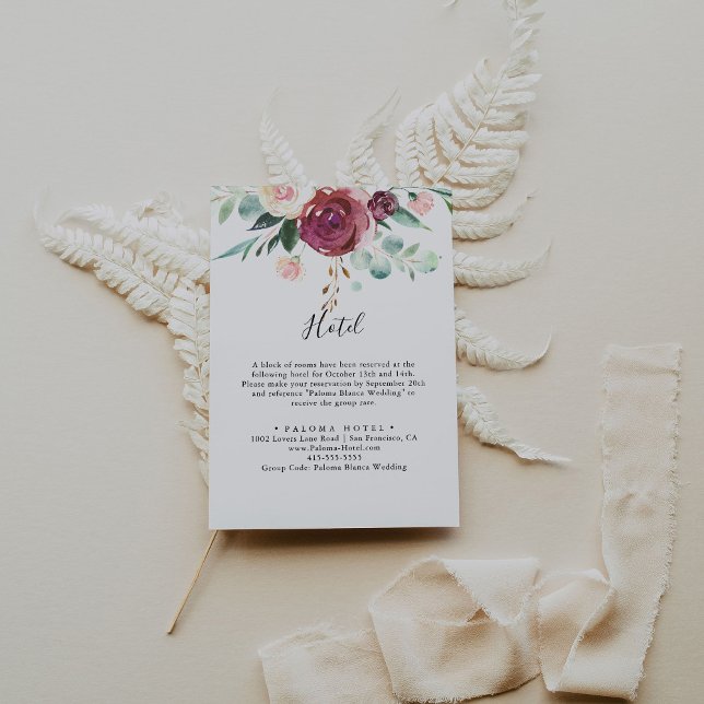 Contemporary Eucalyptus Floral Hotel Enclosure Card (Creator Uploaded)