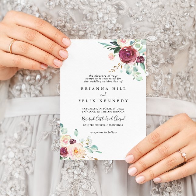 Contemporary Eucalyptus Floral Traditional Wedding Invitation (Creator Uploaded)