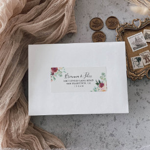 Contemporary Eucalyptus Wedding RSVP Address Label