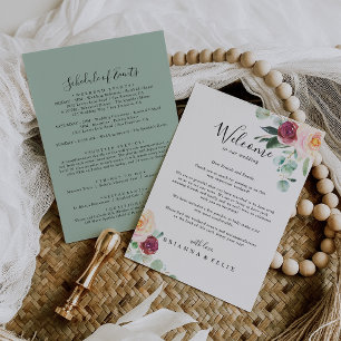 Contemporary Eucalyptus Wedding Welcome Letter