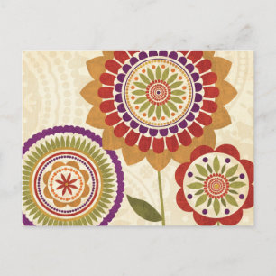 Contemporary Fall Flowers Postcard