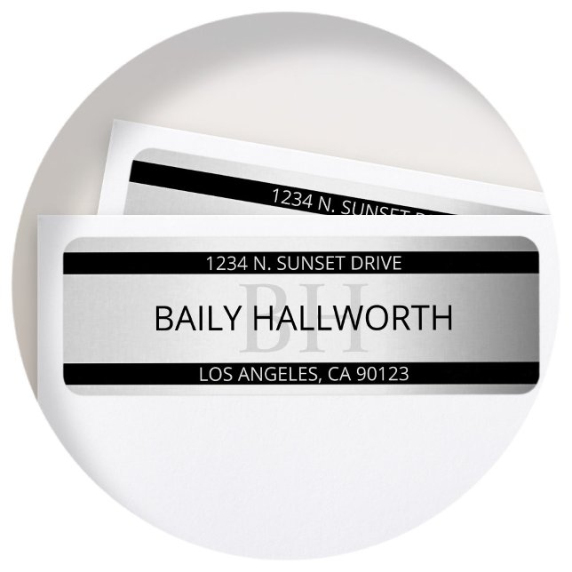 Contemporary Faux Silver Ombre Stripes & Black (Creator Uploaded)