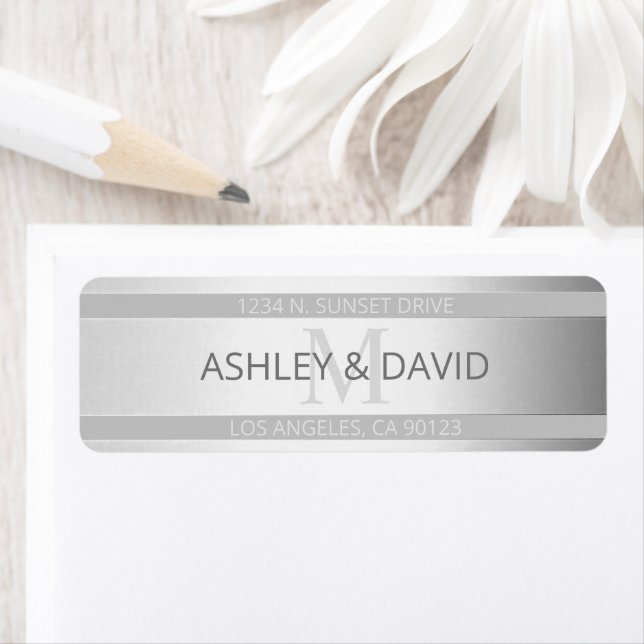 Contemporary Faux Silver Ombre Stripes & Gray (Insitu)