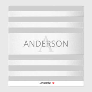 Contemporary Faux Silver Ombre Stripes & Grey