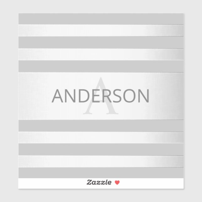 Contemporary Faux Silver Ombre Stripes & Grey (Sheet)