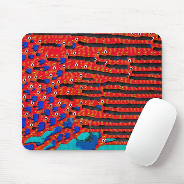 Contemporary Fish Eye Abstract Mouse Mat (With Mouse)