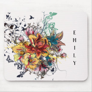 Contemporary Floral Bouquet Mouse Mat
