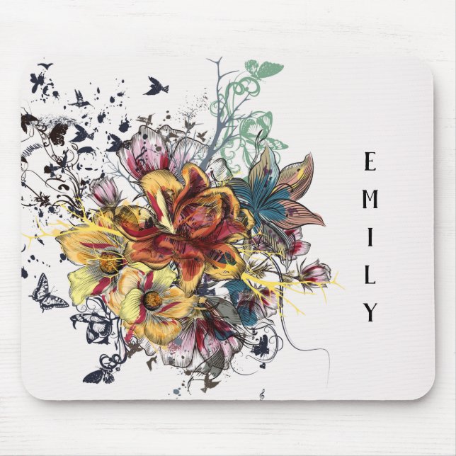 Contemporary Floral Bouquet Mouse Mat (Front)