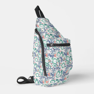 Contemporary Floral Doodle Print Sling Bag