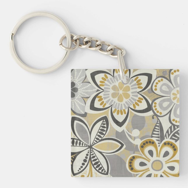 Contemporary Floral Patterns Key Ring (Front)