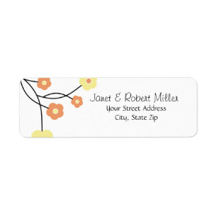 Contemporary Floral Return Address Labels