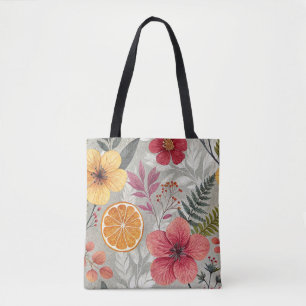 “Contemporary Floral Reusable Bag” Tote Bag