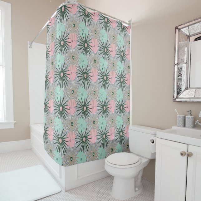 Contemporary Floral Shower Curtain   (In Situ)
