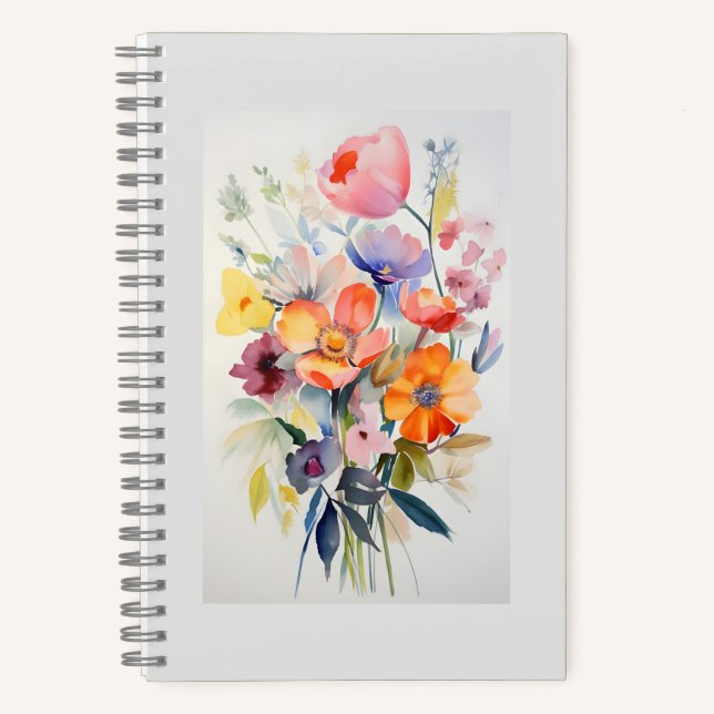 Contemporary Floral Wall Decor Art # 1 Notebook (Front)
