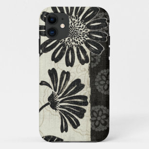 Contemporary Florals in Black and White iPhone 11 Case