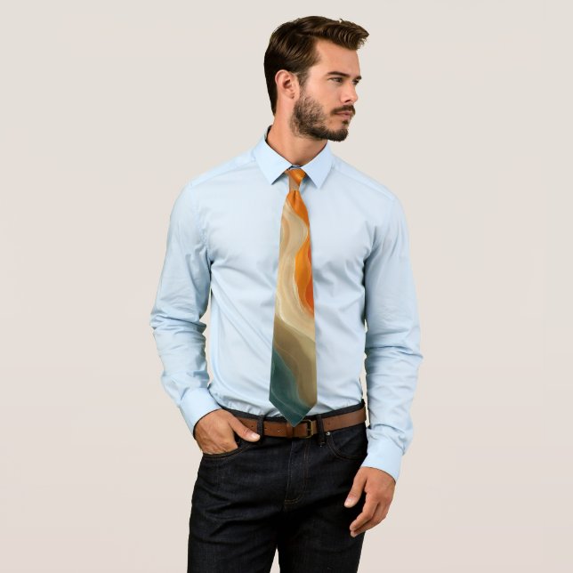 Contemporary Fluid Wave Abstract Tie (In Situ)