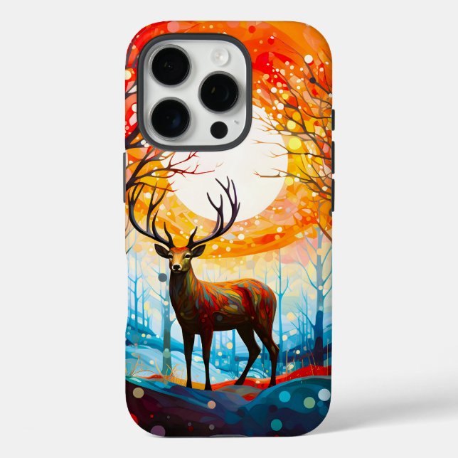 Contemporary Forest Wild Deer Case-Mate iPhone Case (Back)