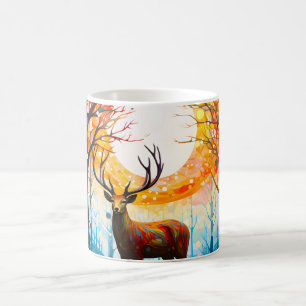 Contemporary Forest Wild Deer Coffee Mug