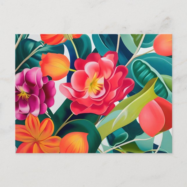 Contemporary Garden Flowers Postcard (Front)