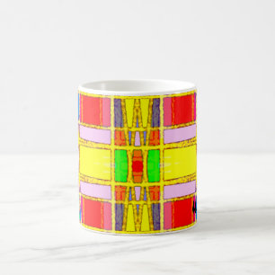 Contemporary Geometric Abstract Gold/Blue/Yellow Coffee Mug
