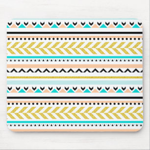 Contemporary Geometric Aztec Inspired Pattern Mouse Mat