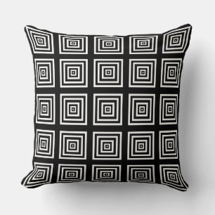 Contemporary Geometric Black and White Modern Cushion