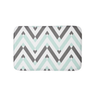 Contemporary Geometric Chevron Stripes Pattern Bath Mat