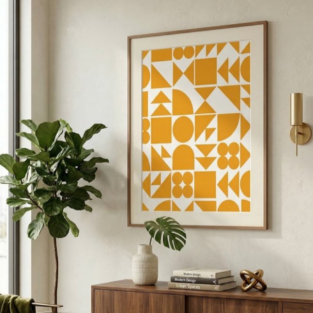 Contemporary Geometric Design in Sunshine Yellow Poster (Creator Uploaded)