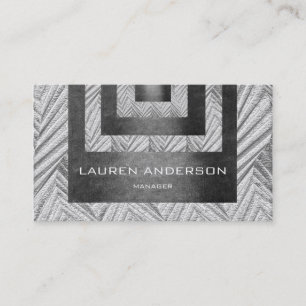 Contemporary Geometric Engraving Gray 3D Vip Business Card