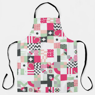 Contemporary geometric mosaic seamless pattern wit apron