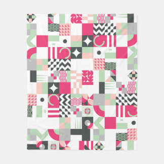 Contemporary geometric mosaic seamless pattern wit fleece blanket