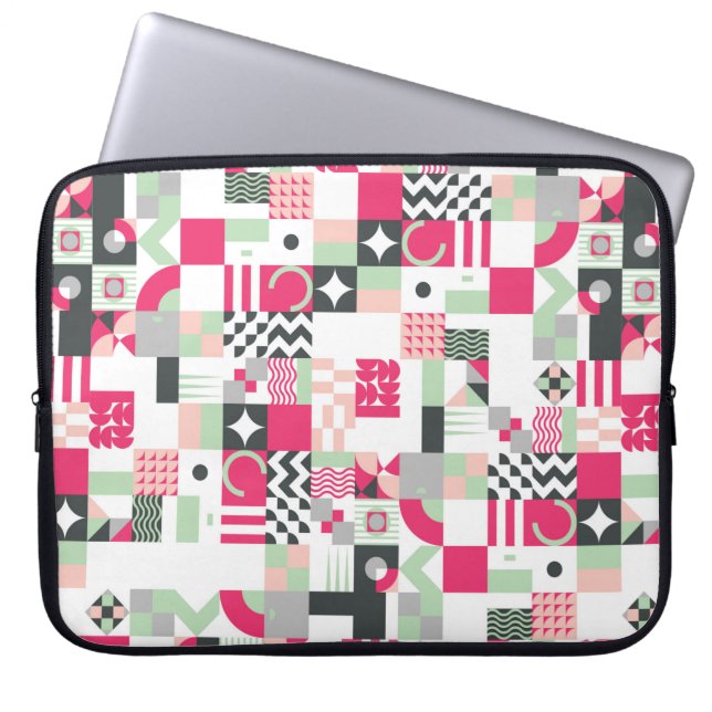 Contemporary geometric mosaic seamless pattern wit laptop sleeve (Front)