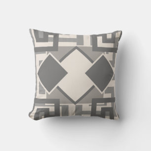 Contemporary Geometrics Grey & Beige Cushion