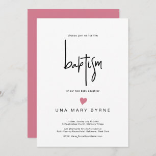 Contemporary Girl Baby Baptism Announcement