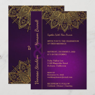 Contemporary Gold Mandala Wedding Invitation