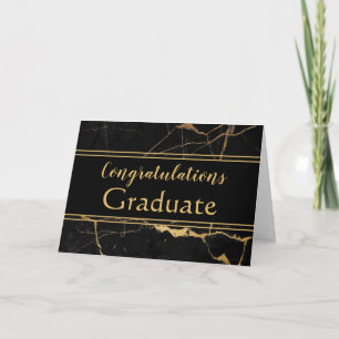 Contemporary Gold Marble Graduation Card